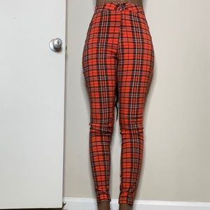 Plaid pants (orange)